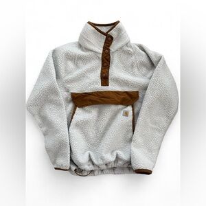 Carhartt Gray and Brown Fleece Sweatshirt